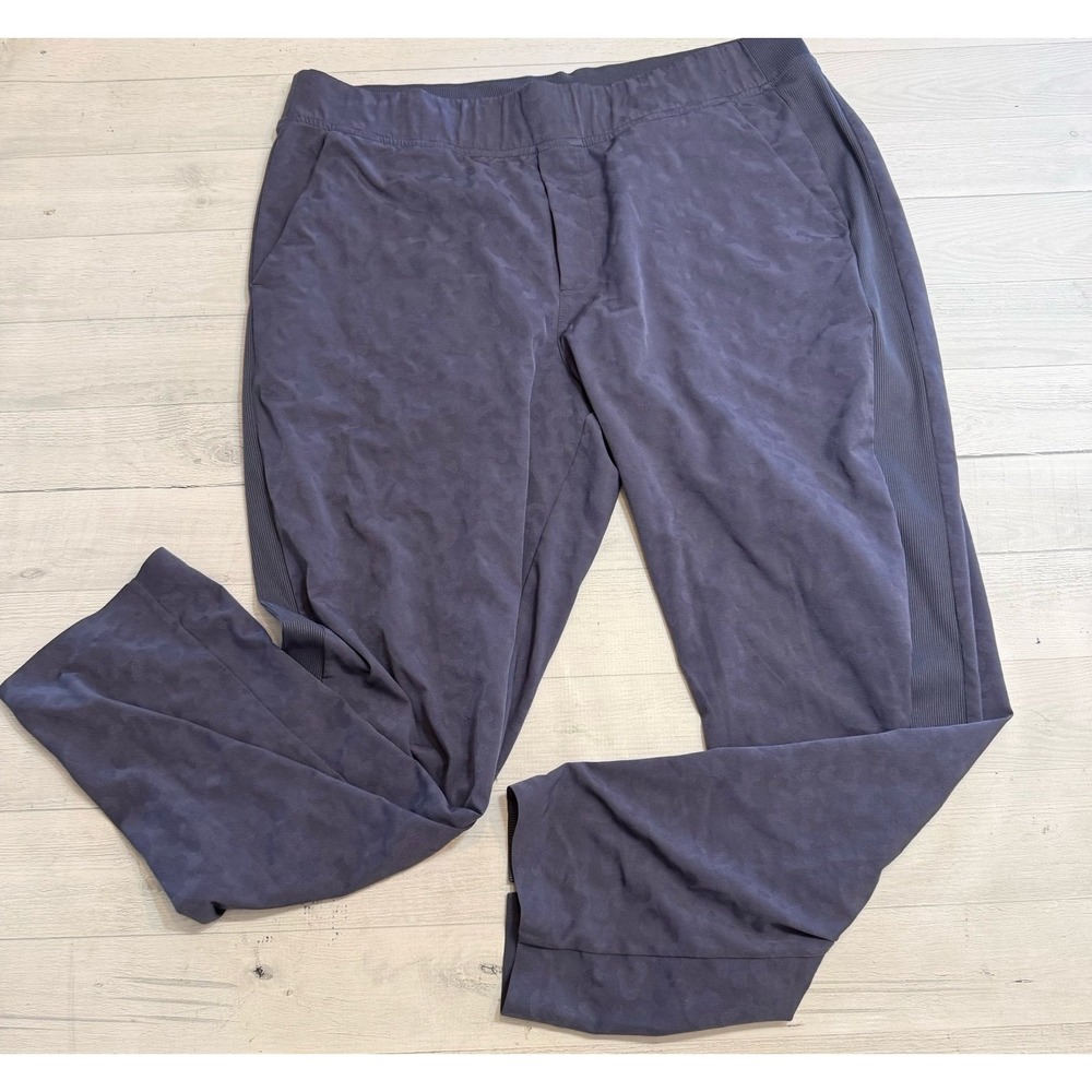 Athleta Pant Brooklyn Textured Ankle Leopard Elastic Waist blue size‎ 16